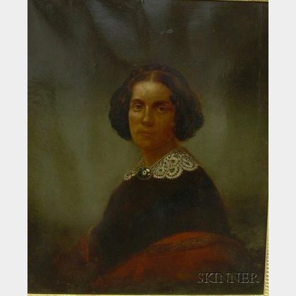 Albert Gallatin Hoit (American, 1809-1856) Portrait of Ada Bachi (a.k.a. Addie Snow, Mrs. Ignatius Bachi, Mrs. Daniel Kimball, Jr.) Un