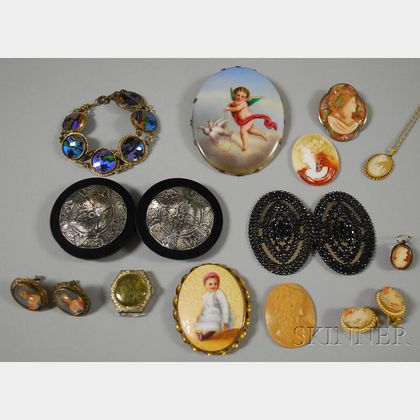 Assorted Group of Vintage and Cameo Jewelry