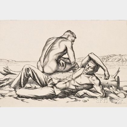 Paul Cadmus (American, 1904-1999) Two Boys on a Beach, No. 2