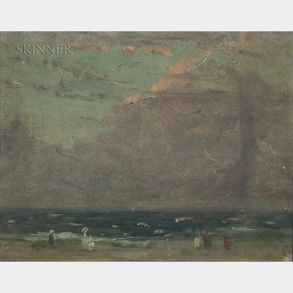 Arthur Clifton Goodwin (American, 1866-1929) Figures on a Beach at Dusk