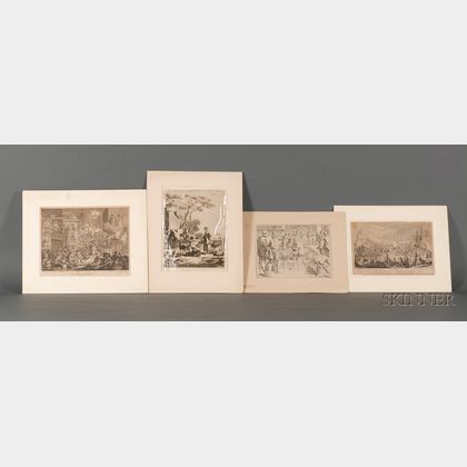 Group of Old Master Prints: Including Works by or After Jacques Callot (French, 1592-1635),Frans Hals (Dutch, 1580-1666),William Hoga