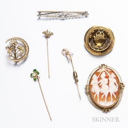 Group of Antique Brooches and Stickpins