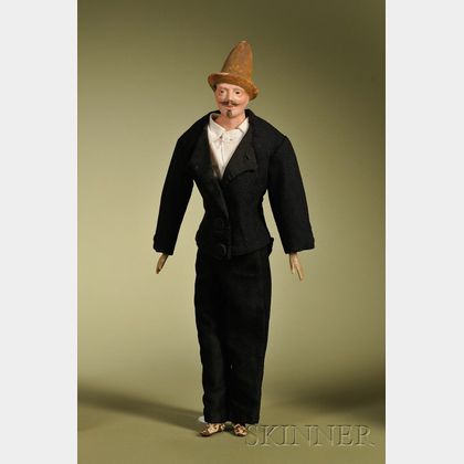 Papier-mache Gentleman with Molded Hat