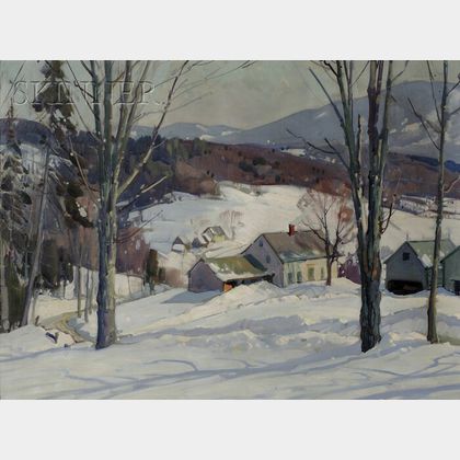 Aldro Thompson Hibbard (American, 1886-1972) Village in the Valley, Winter