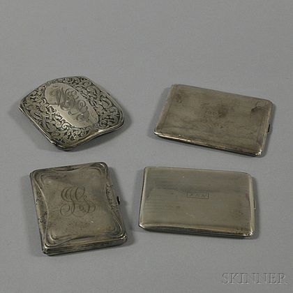 Four Sterling Silver Cigarette Cases