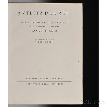 Sander, August (1876-1964) Antlitz der Zeit.