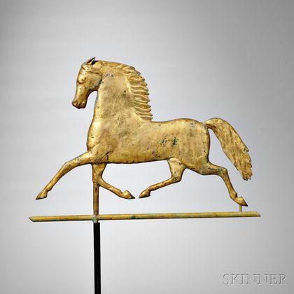 Molded Copper "Blackhawk" Running Horse Weathervane