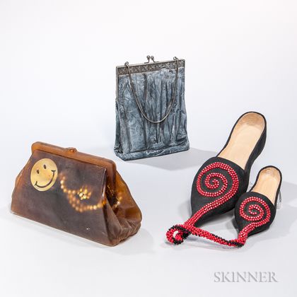 Two Judith Haberl Handbag Sculptures and a Shoe Sculpture 