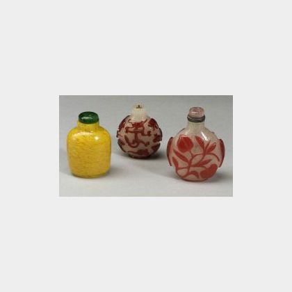 Three Peking Glass Bottles