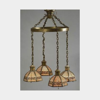 Bradley and Hubbard Five-Light Hanging Lamp