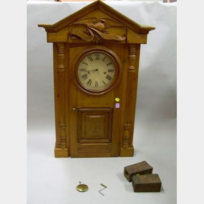 E. N. Welch Pine Cased Shelf Clock