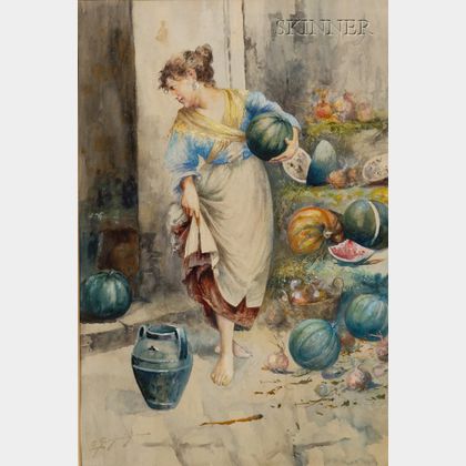 Edwardo Scognamiglio (Italian, 19th/20th Century) The Melon Seller