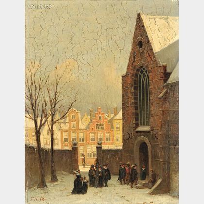 Johannes Frederik Hulk the Elder (Netherlandish, 1829-1911) Going to Church, Antwerp