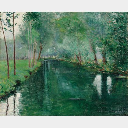 John Leslie Breck (American, 1860-1899) The River Epte, Giverny