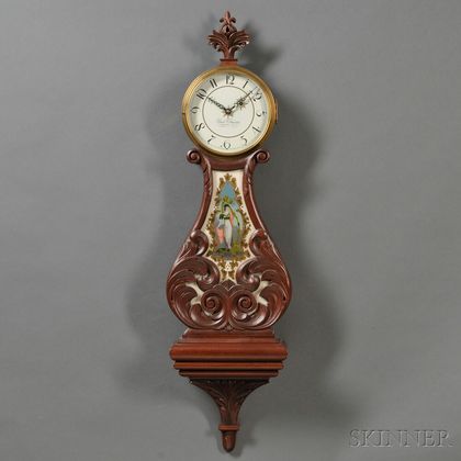 Mahogany Lyre Clock by Elmer Stennes
