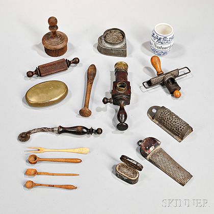 Collection of Nutmeg Graters and Kitchen Items