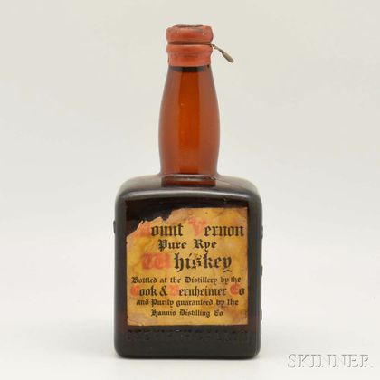 Mount Vernon Pure Rye Whiskey, 1 1/5 gallon bottle 