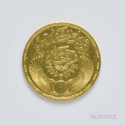 1374 Egyptian Gold Pound, KM387. Estimate $200-300