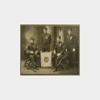 Portrait Photograph of Four Boston Cadets