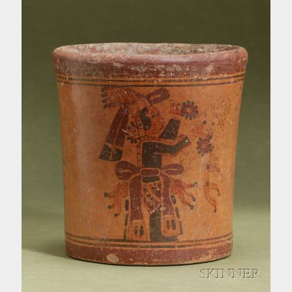 Pre-Columbian Polychrome Cylinder