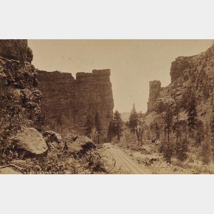 William Henry Jackson (American, 1843-1942) Lot of Eight Views of the American West: Castle Gate Price Canon, Utah, Phantom Curve D....