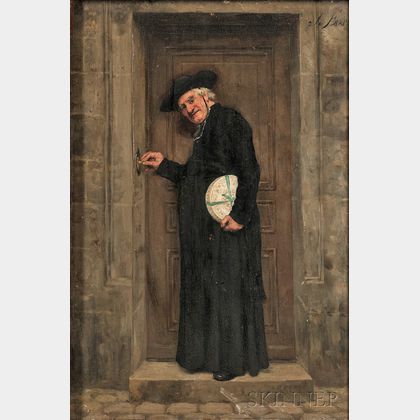 José Frappa (French, 1854-1904) Cleric at a Doorway