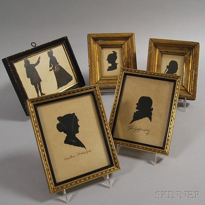 Five Small Framed Silhouette Portraits