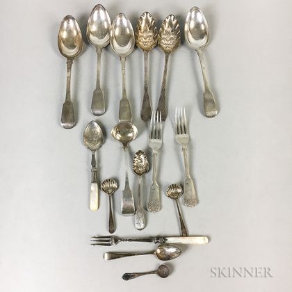 Group of English Sterling Silver Flatware and Serving Pieces