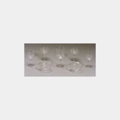 Set of Webb Colorless Wheel-cut Glassware