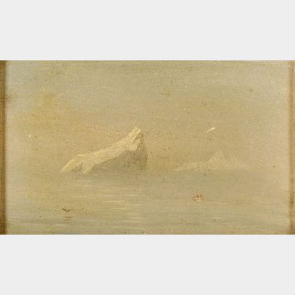 Attributed to Albert Bierstadt (German/American, 1830-1902) Icebergs