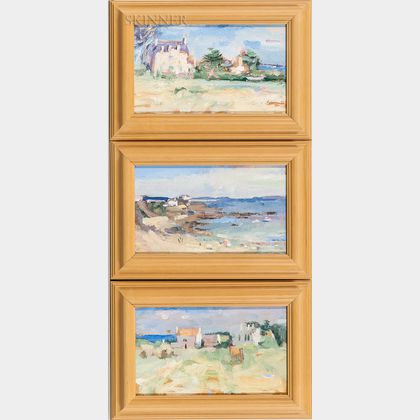 Philip Salvato (American, 20th/21st Century) Three Landscapes Depicting Le Pouldu, France