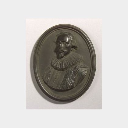 Wedgwood Black Basalt Portrait Medallion of Jacob Cats