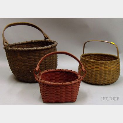Three Woven Splint Baskets