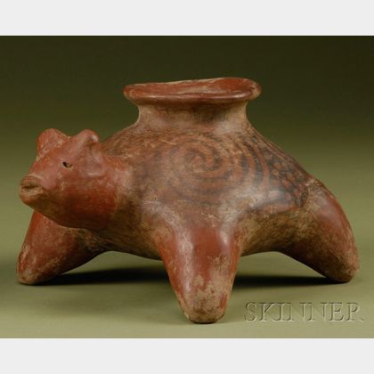 Pre-Columbian Painted Pottery Dog