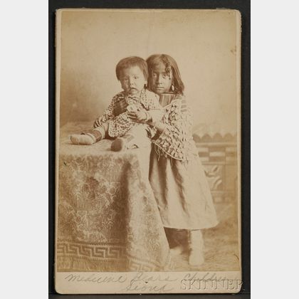 Cabinet Card of Two Sioux Indian Children