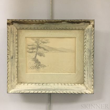 Two Framed Edwin B. Sears (American, 20th Century) Sketches of Lake George
