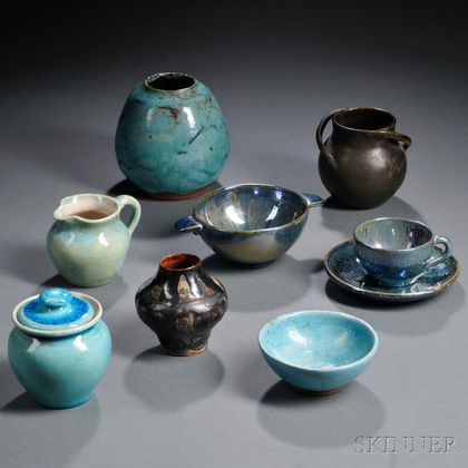 Nine Pieces of Art Pottery 