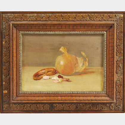 American School, 19th Century Still Life with Candy and Onion