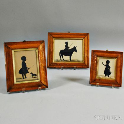 Three Framed Silhouettes of Children