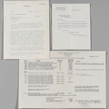 Wharton, Edith (1862-1937) Archive Including Three Signed Letters and Other Material.