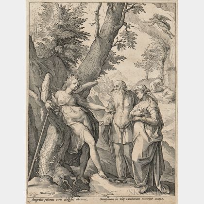Hendrik Goltzius (Dutch, 1558-1617) The Angel Announcing the Birth of Samson