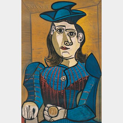 After Pablo Picasso (Spanish, 1881-1973) Buste de femme au chapeau bleu (Dora Maar)