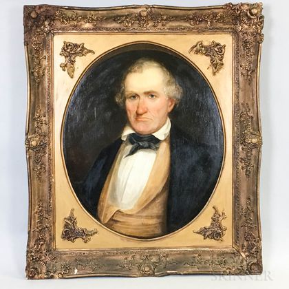 Anglo/American School, 19th Century Portrait of a Man with a Scowl