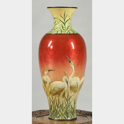 Japanese Baluster-form Enameled Vase