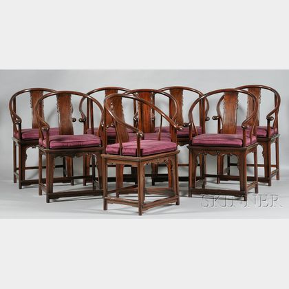 Eight Rosewood Armchairs