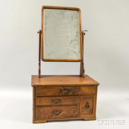 Zelkova Wood Dressing Table Case with Mirror