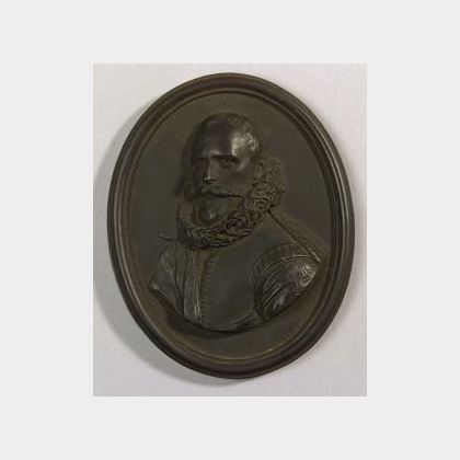 Wedgwood Black Basalt Portrait Medallion of Rombout Hogerbeets