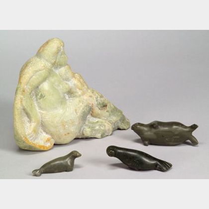 Four Inuit Soapstone Carvings