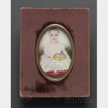 Portrait Miniature of a Young Child with a Rattle