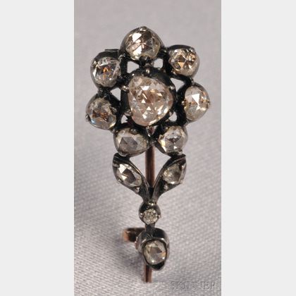 Antique Diamond Flower Pin